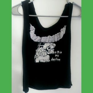 🎃 OOAK Misfits cut lace tank top